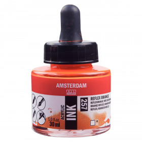 photo-Encre - Acrylique - Orange reflex - 257 - Amsterdam - Flacon 30ml - Beaux-arts