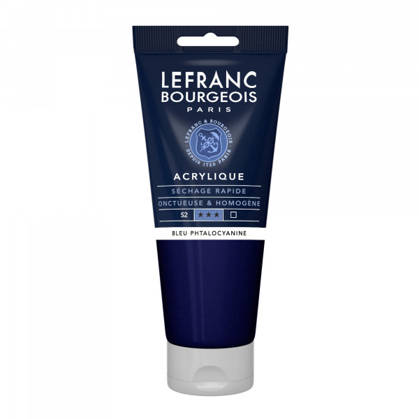 photo-Peinture acrylique - Bleu phtalocyanine - 095 - Fine - Lefranc Bourgeois - Tube 200ml