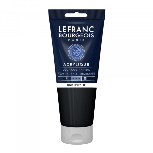 photo-Peinture acrylique - Noir d'ivoire - 269 - Fine - Lefranc Bourgeois - Tube 200ml