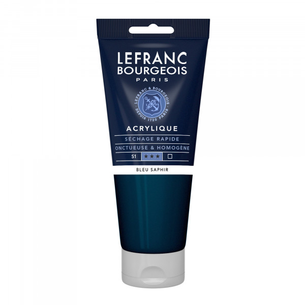 photo-Peinture acrylique - Bleu saphir - 048 - Fine - Lefranc Bourgeois - Tube 200ml