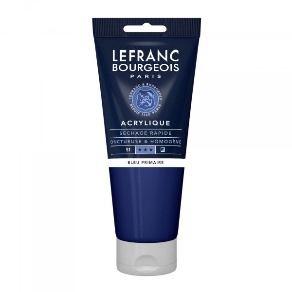 photo-Peinture acrylique - Bleu primaire - 063 - Fine - Lefranc Bourgeois - Tube 200ml