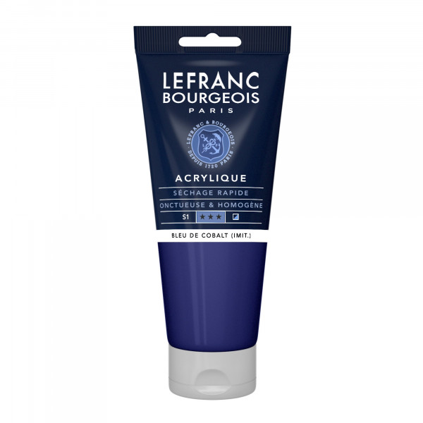 photo-Peinture acrylique - Bleu de Cobalt - 064 - Fine - Lefranc Bourgeois - Tube 200ml