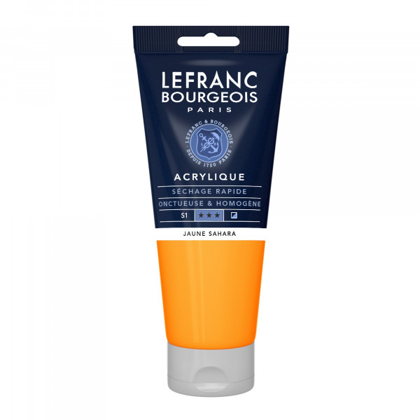 photo-Peinture acrylique - Jaune Sahara - 194 - Fine - Lefranc Bourgeois - Tube 200ml