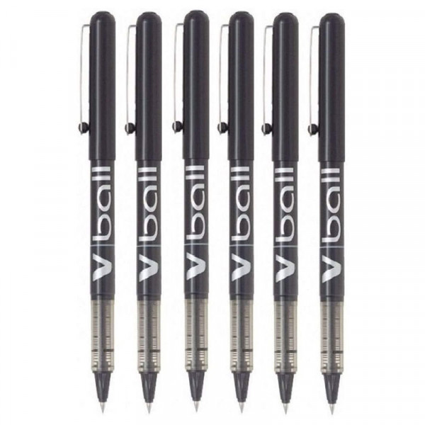 lot-6-stylos-roller-v-ball-07-noir-pilot