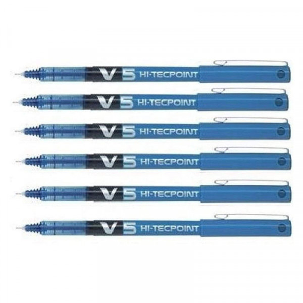 lot-6-stylos-roller-hi-techpoint-V5-bleu-pilot