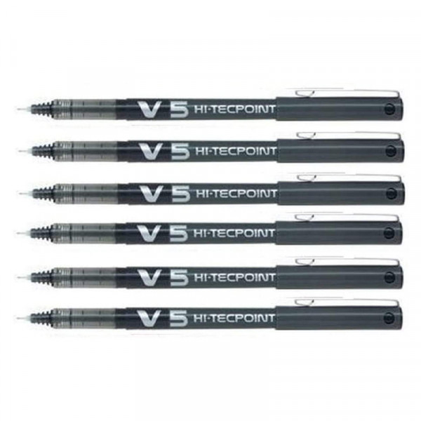 lot-6-stylos-roller-hi-techpoint-V5-noir-pilot