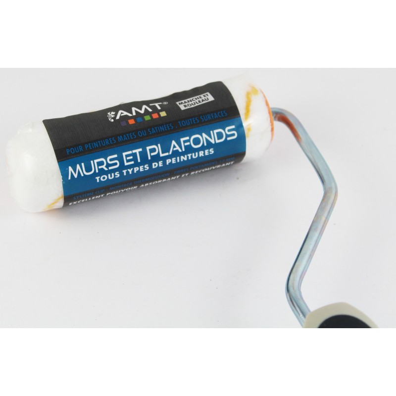 Rouleau Brosse Murs Et Plafonds - 30 Mm  - Fibres Polyamides 12 Mm - Manche Et Rouleau - Amt | Surdiscount