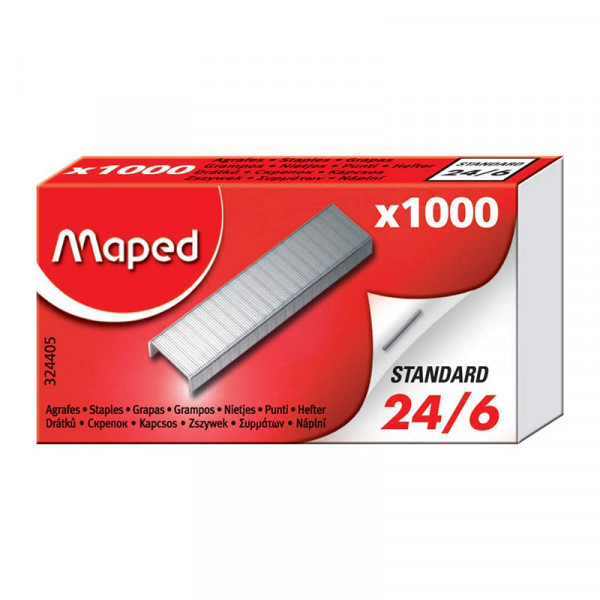 photo-Agrafes - 24/6 - Taille standard - Boîte de 1000 agrafes - Maped