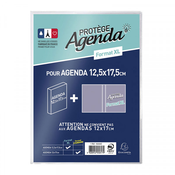 photo-Protège-agenda - Grand format - 12,5x17,5cm - Plastique - Transparent - Résistant