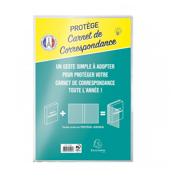 photo-Protège-cahier pour carnet de correspondance - 16x24cm - Transparent - Plastique