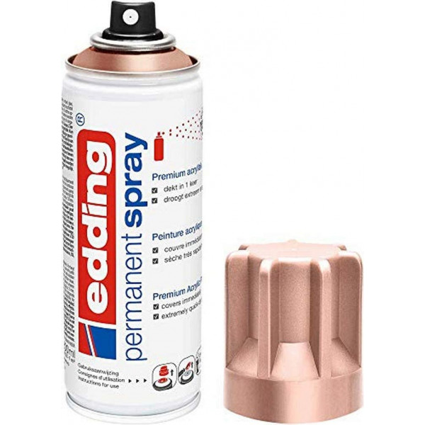 Bombe de peinture acrylique permanent Edding 5200 or rose mat