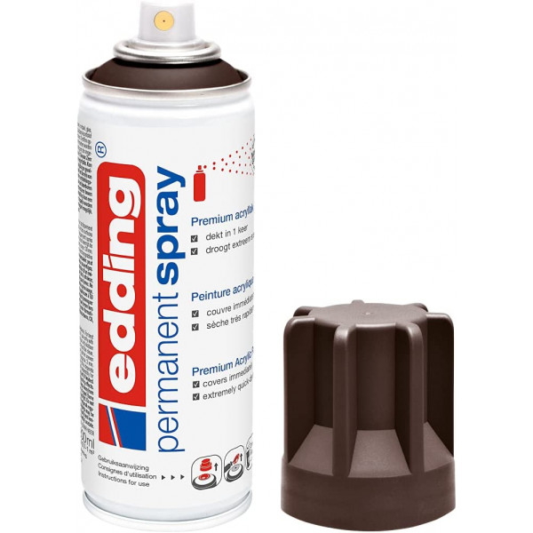 Bombe de peinture acrylique permanent Edding 5200 chocolat mat
