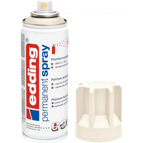 Bombe de peinture acrylique permanent Edding 5200 blanc crème