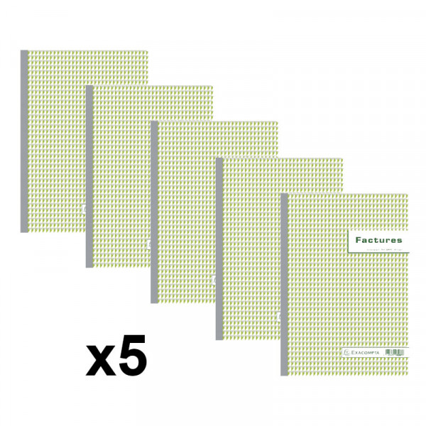 photo-5 facturiers - Mention TVA - A4  - Autocopiant - Dupli - 50 feuilles - Exacompta - 3287E
