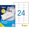 photo-2400 étiquettes - Blanches - 63,5x33,9mm - Agipa 101309 - Copieur, laser, jet d'encre