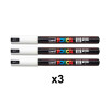 Lot de 3 marqueurs pointe extra-fine blanc PC1MR Posca