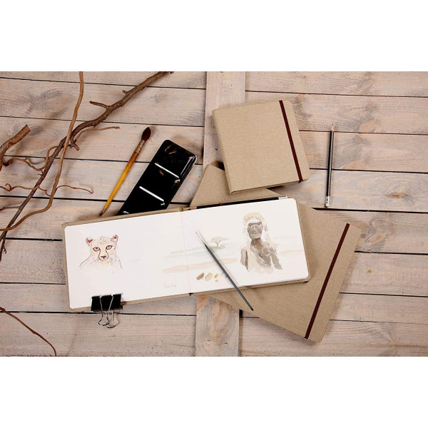 Carnet - Dessin - A5 - 32 pages - 180g - Clairefontaine - Goldline - Beige