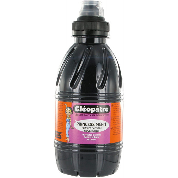 Peinture acrylique Princess Mérit - Noir - 500 ml - Cléopâtre