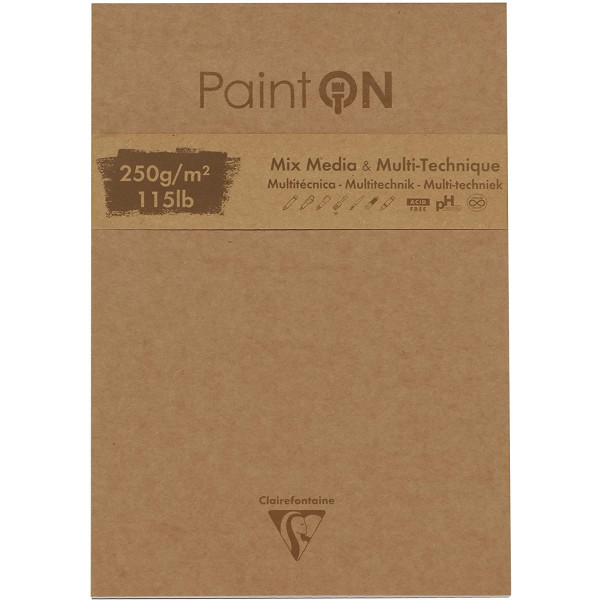 Bloc Paint'On 17,6 x 25 Cm - 50 Feuilles Frange - Clairefontaine