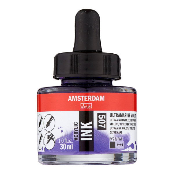 photo-Encre - Acrylique - Outremer violet - 507 - Amsterdam - Flacon 30ml - Beaux-arts