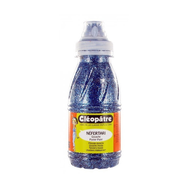 Flacon de peinture à l'eau pailletée Cléopâtre 250ml bleu outremer