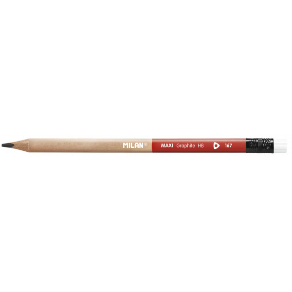 Crayon graphite HB avec embout gomme Milan