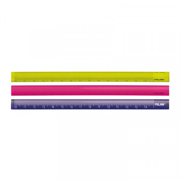 Règle en plastique triangulaire 15 cm Milan série Acid