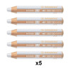 Lot de 5 crayons de couleur Woody 3in1 Blanc - STABILO