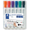 Etui de 6 marqueurs pour tableau blanc effaçable à sec pointe biseautée Staedtler