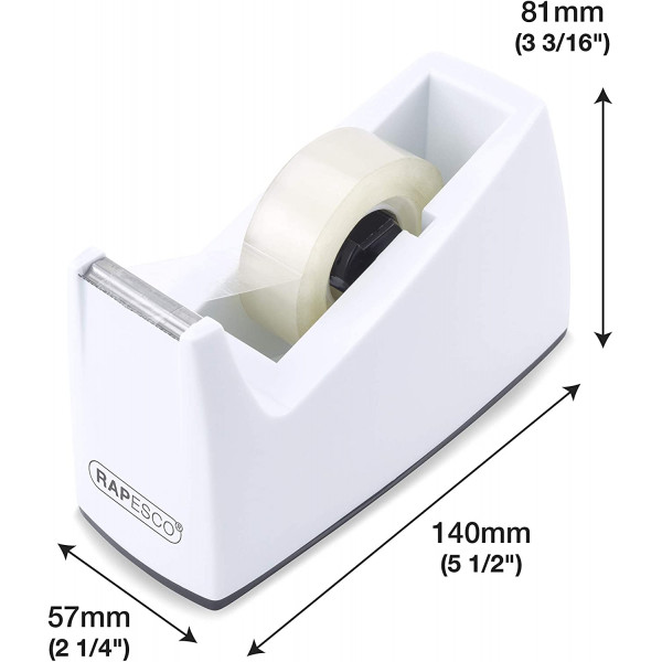 Dévidoir ruban adhésif + 4 rouleaux Rapesco couleur blanc
