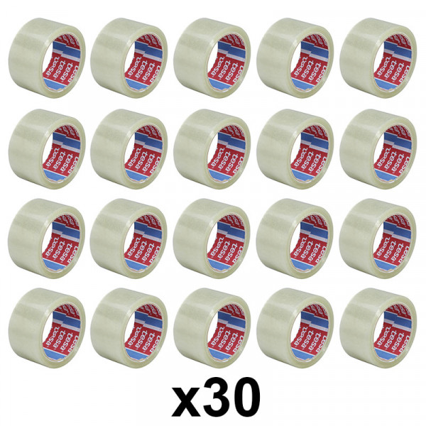 Lot de 30 rubans emballage adhésif transparent Tesa 66m x 50mm