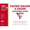 Papier dessin à grain Clairefontaine couleurs vives A3 29,7x42 cm 160g
