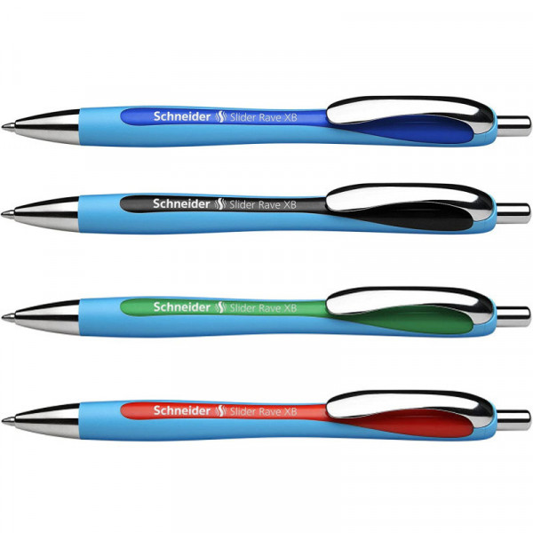 SCHNEIDER Lot De 5 Stylos à Bille Slider Basic Pointe Extra Large Noir - Technologie Viscoglide