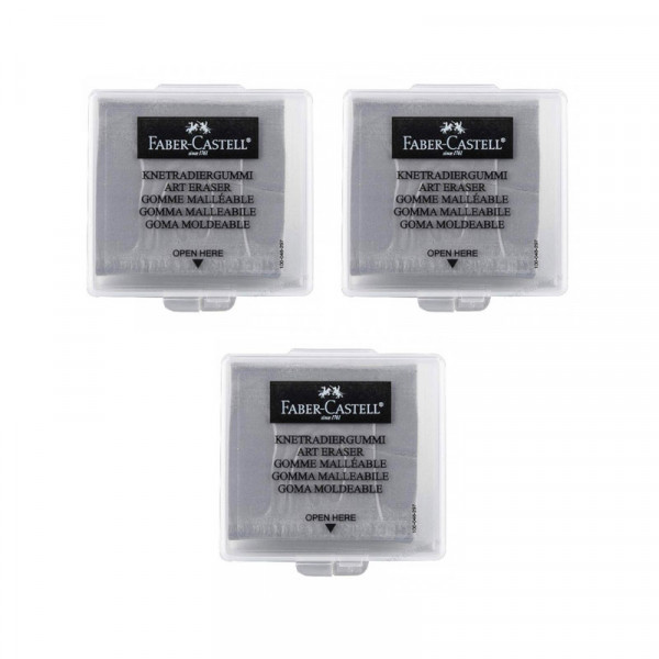 Lot de 3 gommes mie de pain - gris - Faber-Castell