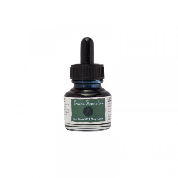 photo-Encre - Vert foncé - 803 - Calligraphie - Sennelier - Flacon de 30ml - Beaux-arts