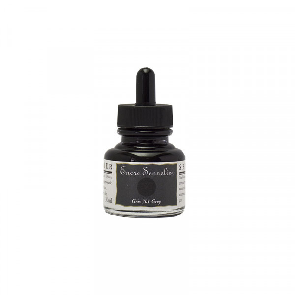 photo-Encre - Gris - 701 - Calligraphie - Sennelier - Flacon de 30ml - Beaux-arts