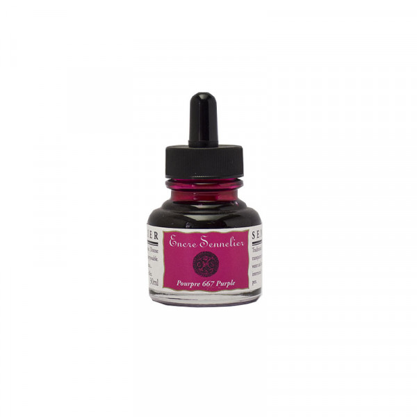 photo-Encre - Pourpre - 667 - Calligraphie - Sennelier - Flacon de 30ml - Beaux-arts