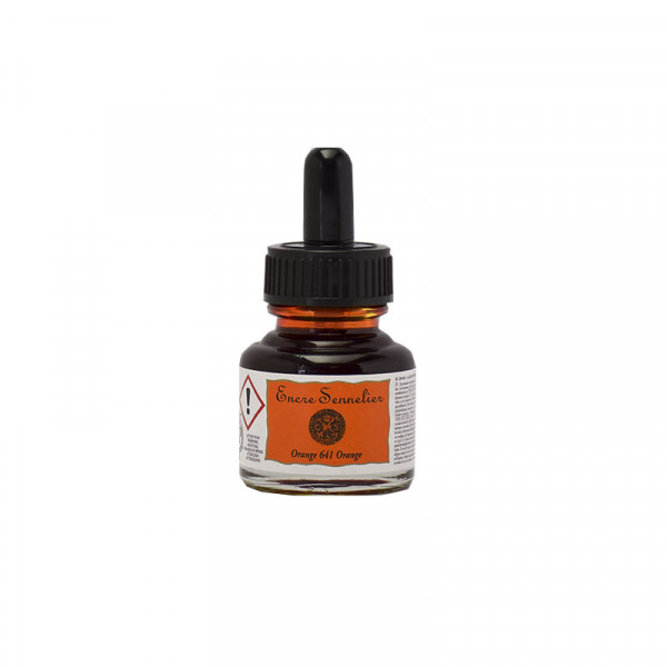 photo-Encre - Orange - 641 - Calligraphie - Sennelier - Flacon de 30ml - Beaux-arts