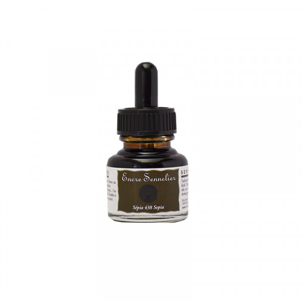 photo-Encre - Sépia - 438 - Calligraphie - Sennelier - Flacon de 30ml - Beaux-arts