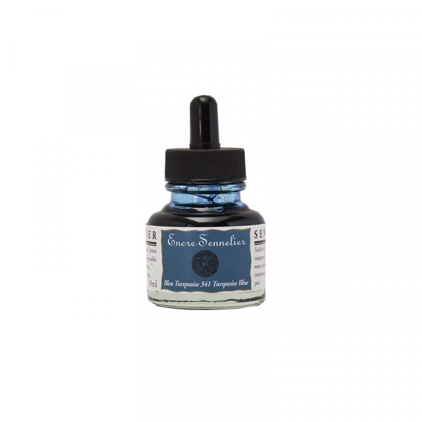 photo-Encre - Bleu turquoise - 341 - Calligraphie - Sennelier - Flacon de 30ml - Beaux-arts