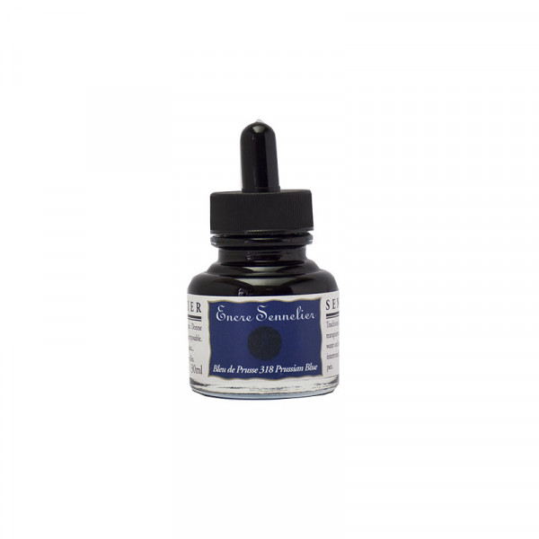 photo-Encre - Bleu de Prusse - 318 - Calligraphie - Sennelier - Flacon de 30ml - Beaux-arts