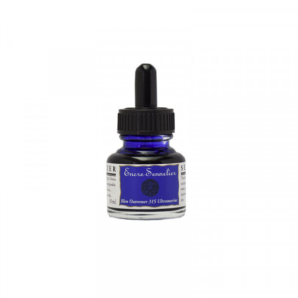 photo-Encre - Outremer - 315 - Calligraphie - Sennelier - Flacon de 30ml - Beaux-arts