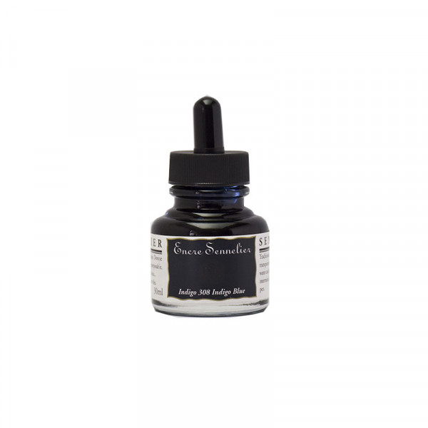 photo-Encre - Bleu indigo - 308 - Calligraphie - Sennelier - Flacon de 30ml - Beaux-arts