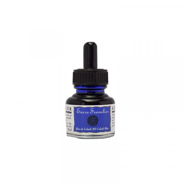 photo-Encre - Bleu de Cobalt - 303 - Calligraphie - Sennelier - Flacon de 30ml - Beaux-arts