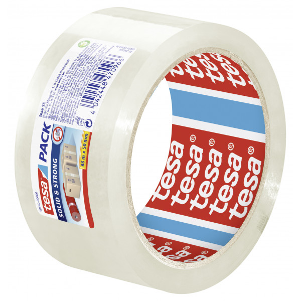 Rouleau adhésif emballage transparent 66m x 50mm Tesa Solid & Strong