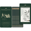Boîte métal de 12 crayons graphite Castell 9000 Faber-Castell