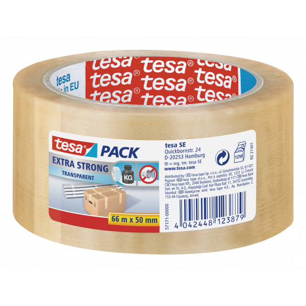 Adhésif emballage Tesa extra fort 66m x 50mm transparent