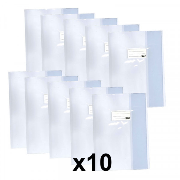Lot de 10 protège-cahiers 21x29,7 cm A4 Apli transparent