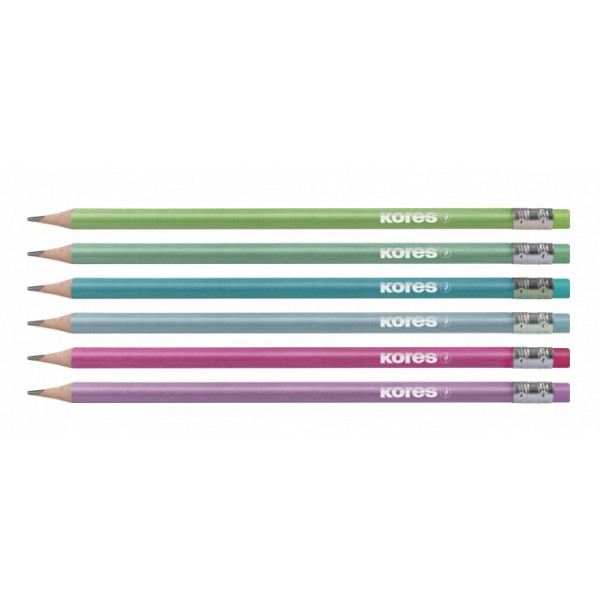 Pochette de 6 crayons de couleur Kores couleurs pastels