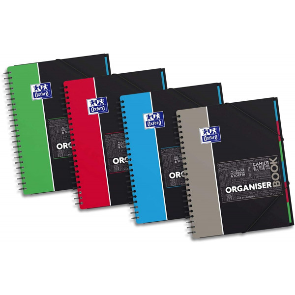 Cahier - A4 (21x29,7cm) - Petits carreaux - 160 pages - couverture en polypro - à spirale - Oxford